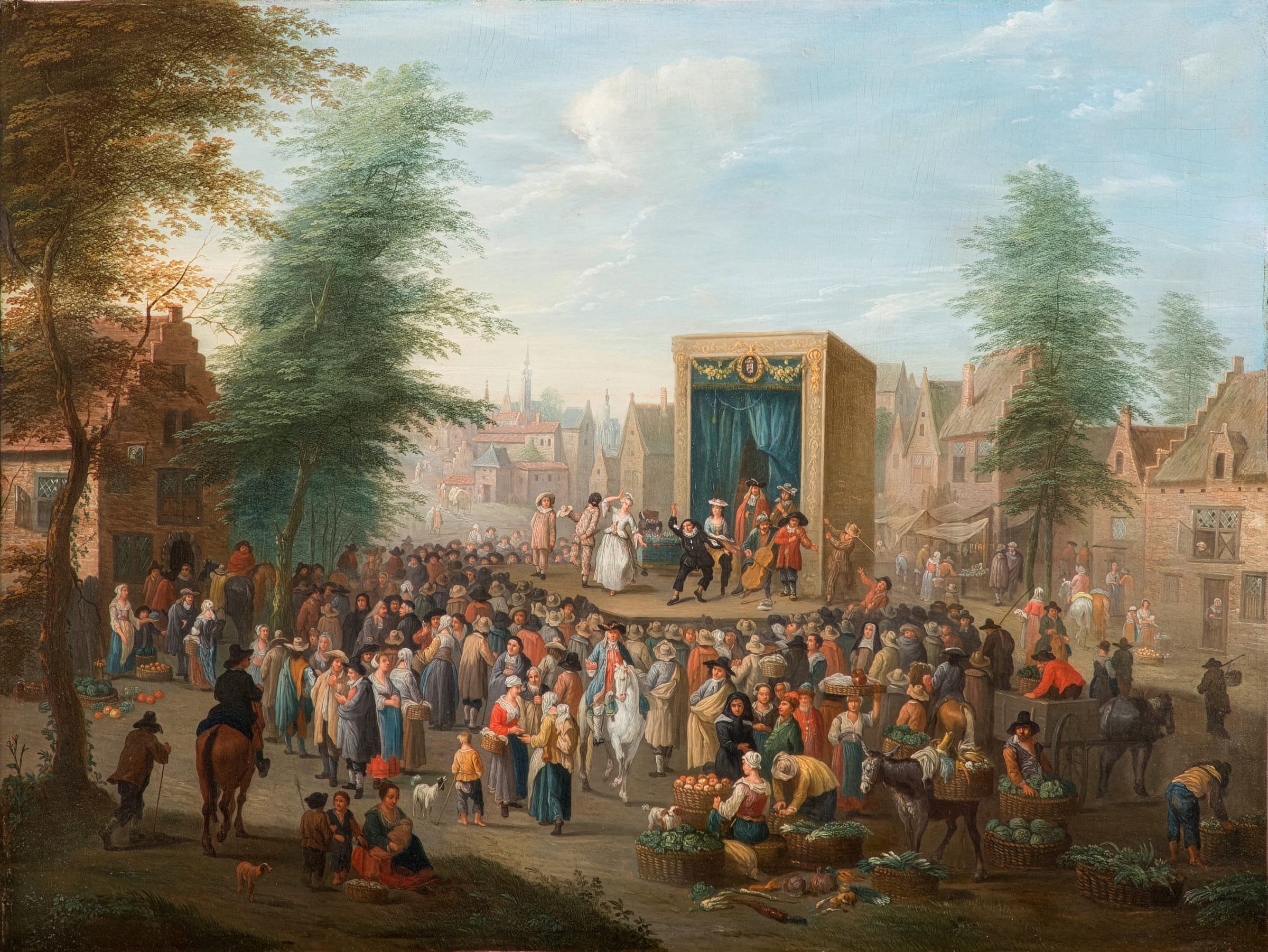 Commedia dell'arte players · open-air performance · 17th century